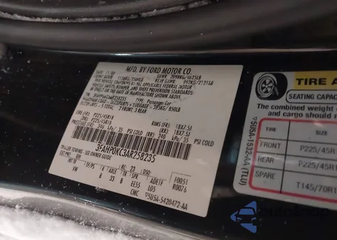 2010 Ford Fusion Sport из США, поврежденный, VIN 3FAHP0KC3AR258235